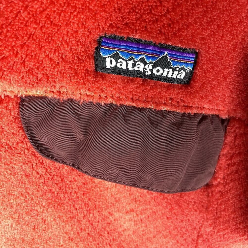 Patagonia Womens Small Red Burgundy Fleece Re‎ Tool Snap T Pullover Sweater - Picture 3 of 7